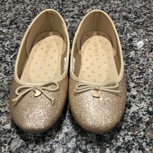 Carter’s girls gold sparkle ballet shoes. Size 3 kids.